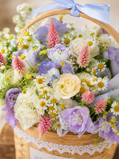 Lavender Meadow Mini Basket