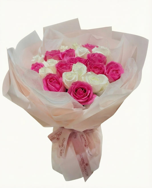 White and Shocking Pink