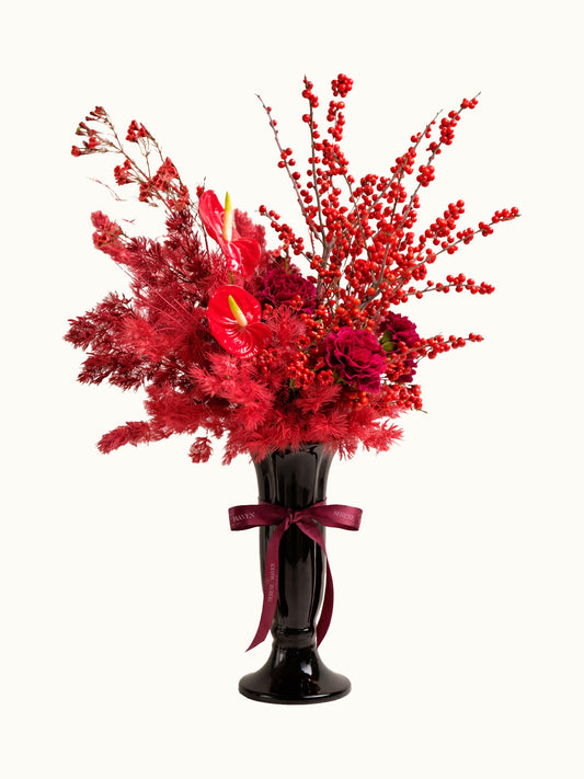Crimson Bloom Vase