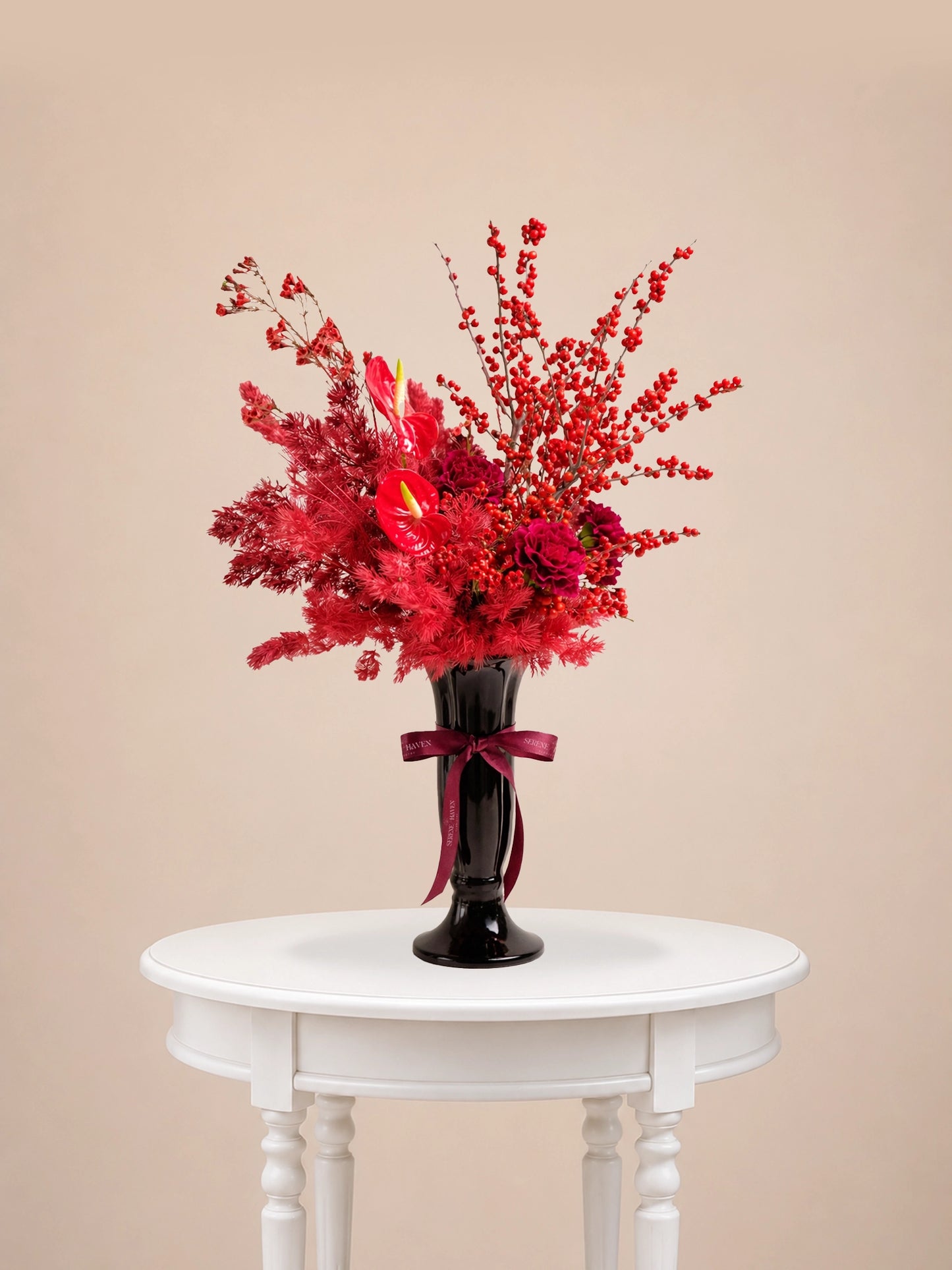 Crimson Bloom Vase