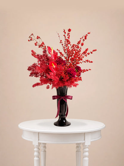Crimson Bloom Vase