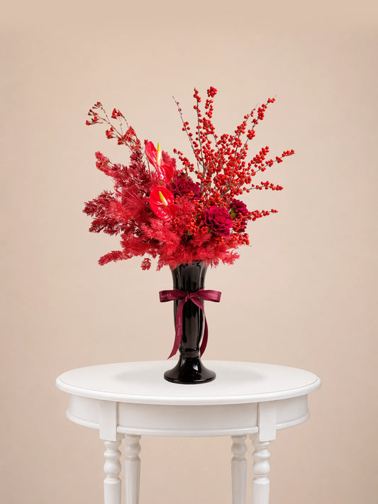 Crimson Bloom Vase