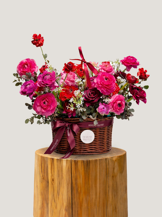 Rosy Meadow Basket