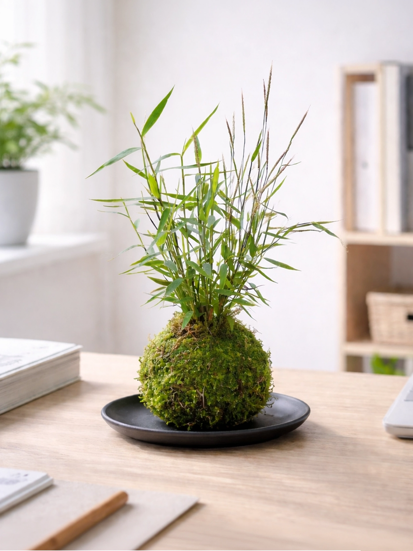 Dwarf Lucky Bamboo Kokedama | 姬翠竹苔蘚球
