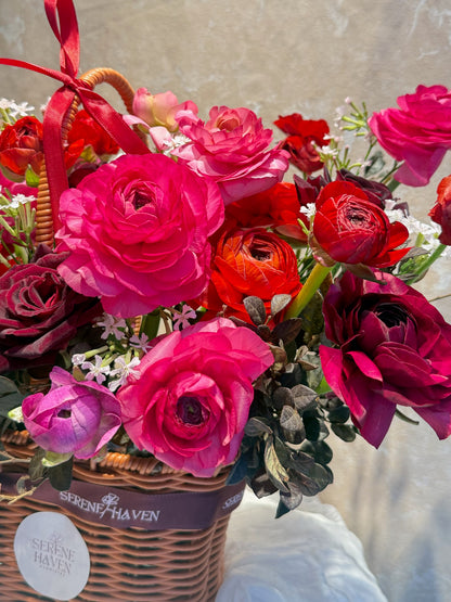 Rosy Meadow Basket