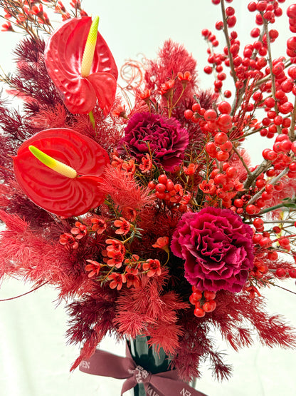 Crimson Bloom Vase