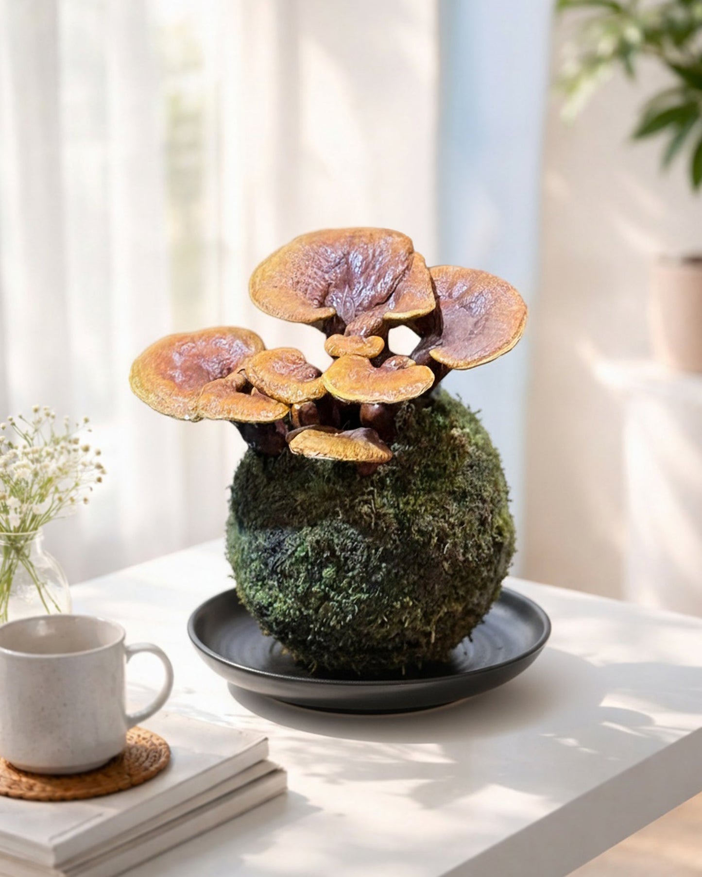 Reishi Mushroom Kokedama｜靈芝苔蘚球