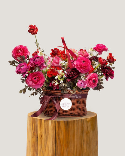 Rosy Meadow Basket