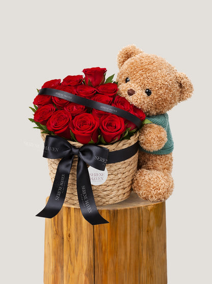 Teddy Embrace Basket