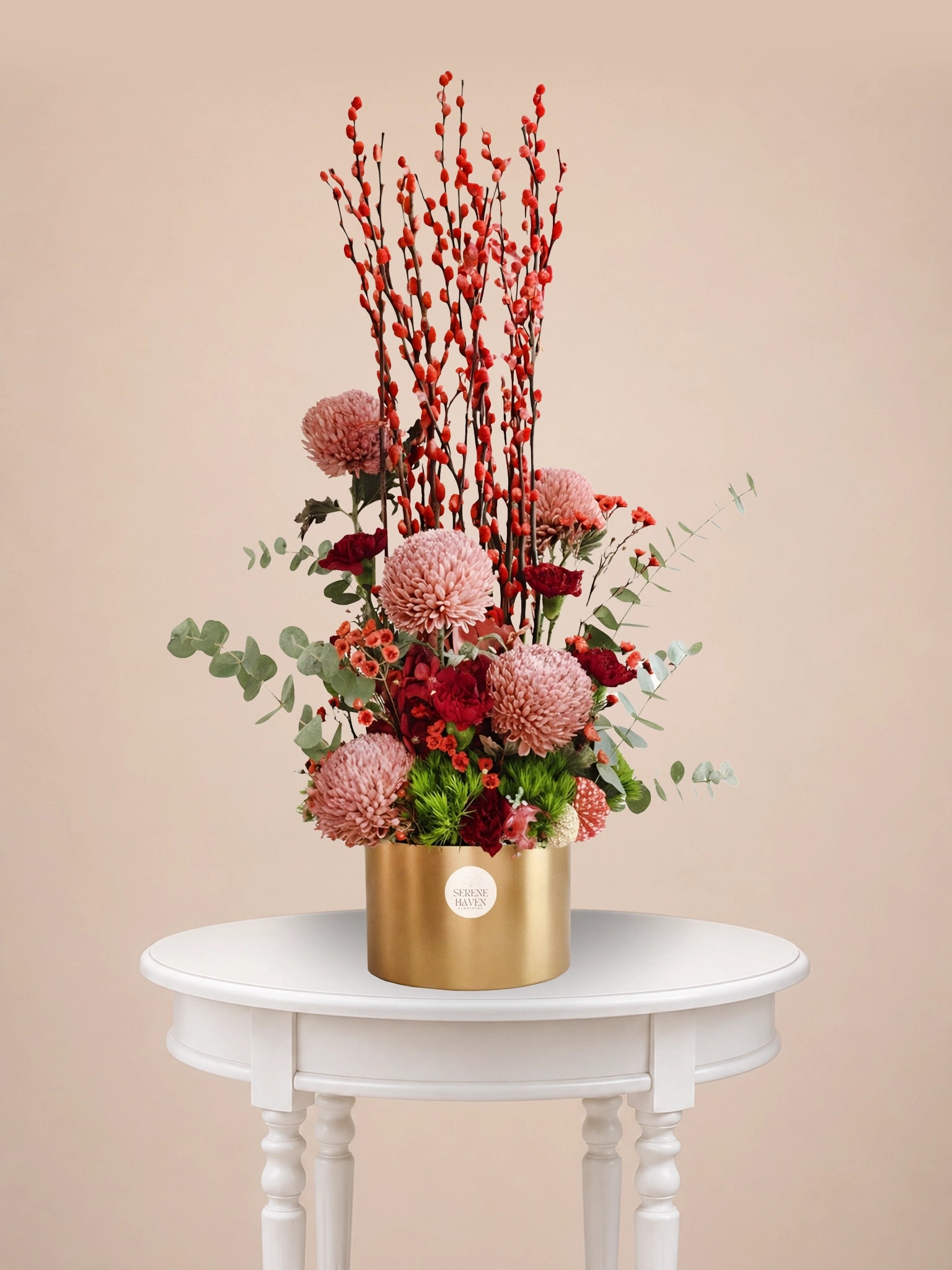 Amber Bloom Vase 琥珀色賀年花藝｜Elegant Chinese New Year vase arrangement