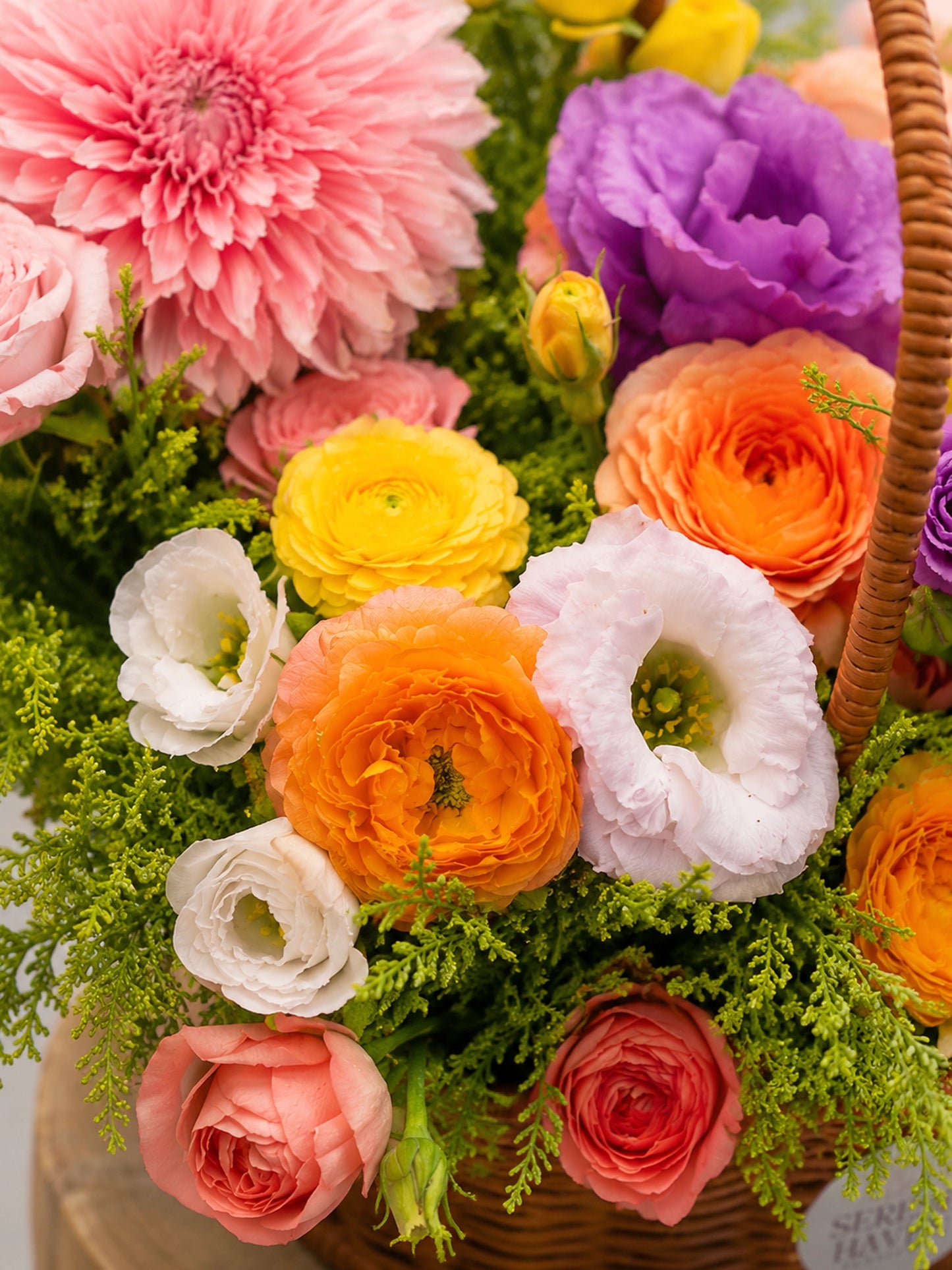 花材細節 Close-up｜Apricot roses & seasonal blooms