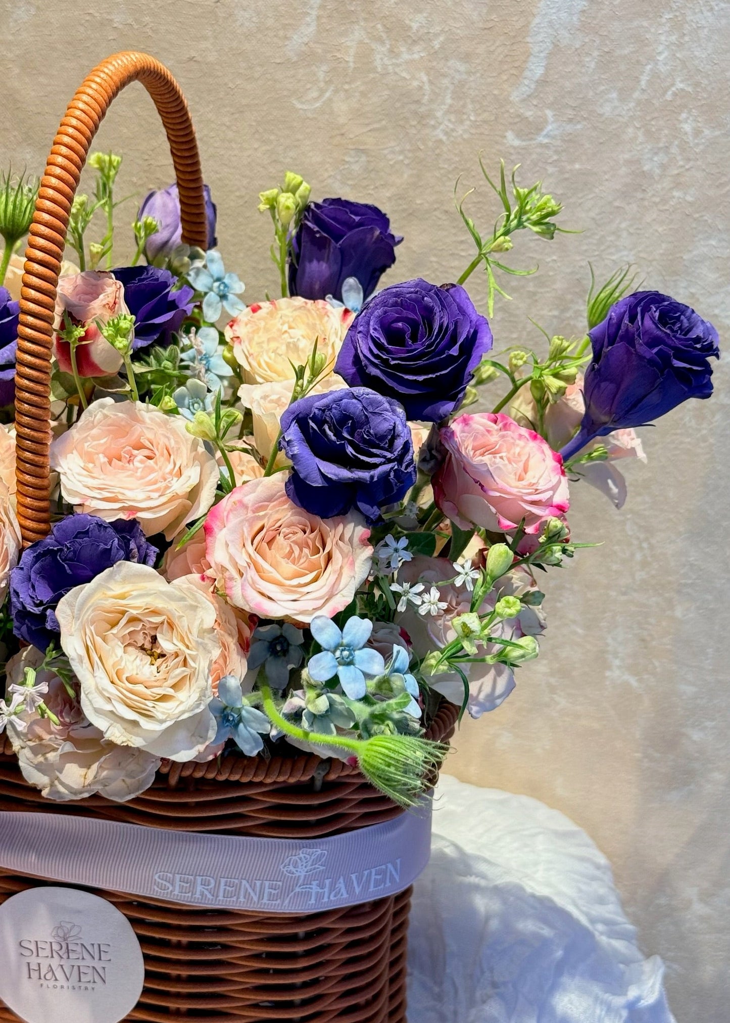 花材細節 Close-up｜Lavender blooms & garden roses