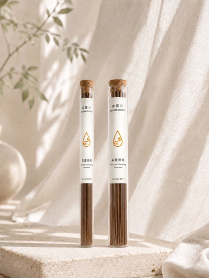 Benzoin Healing Incense 森靈療癒線香 30 & 80 sticks set｜天然線香 with elegant glass tubes｜Serene Haven Floristry