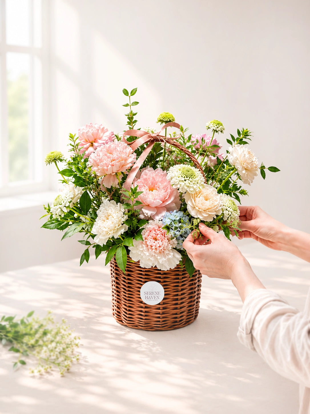 Floral workshops by Serene Haven Floristry with hands-on flower arranging experiences. Serene Haven Floristry 花藝工作坊，體驗親手製作花藝作品。