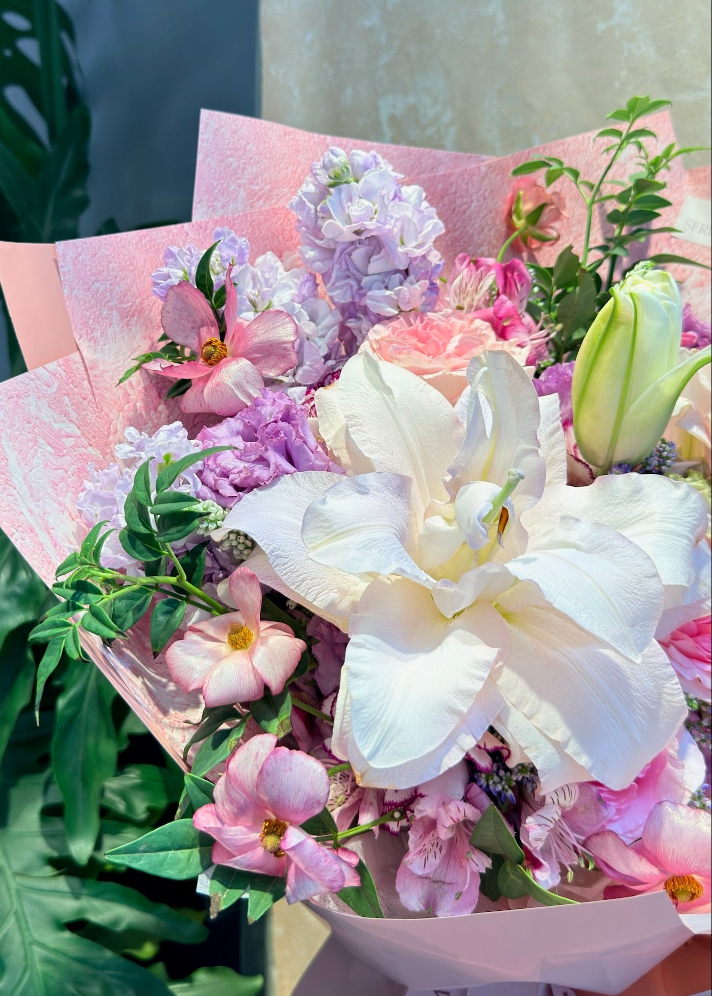Blush Poetry 花束細節｜Blush Lily、Pink Flowers｜Fresh Bouquet
