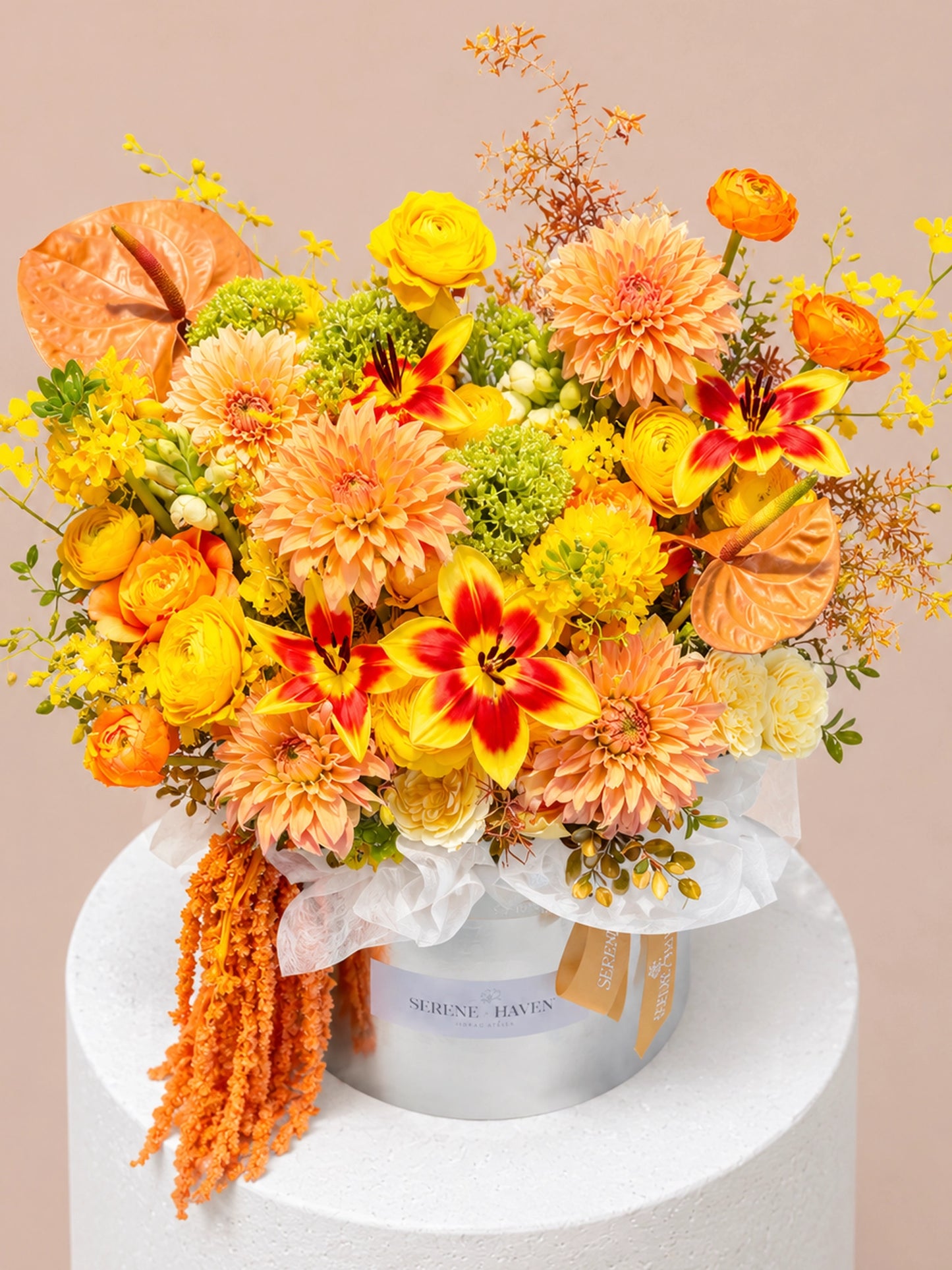 Chapter of Aurelia 正面花盒｜Bright yellow floral arrangement
