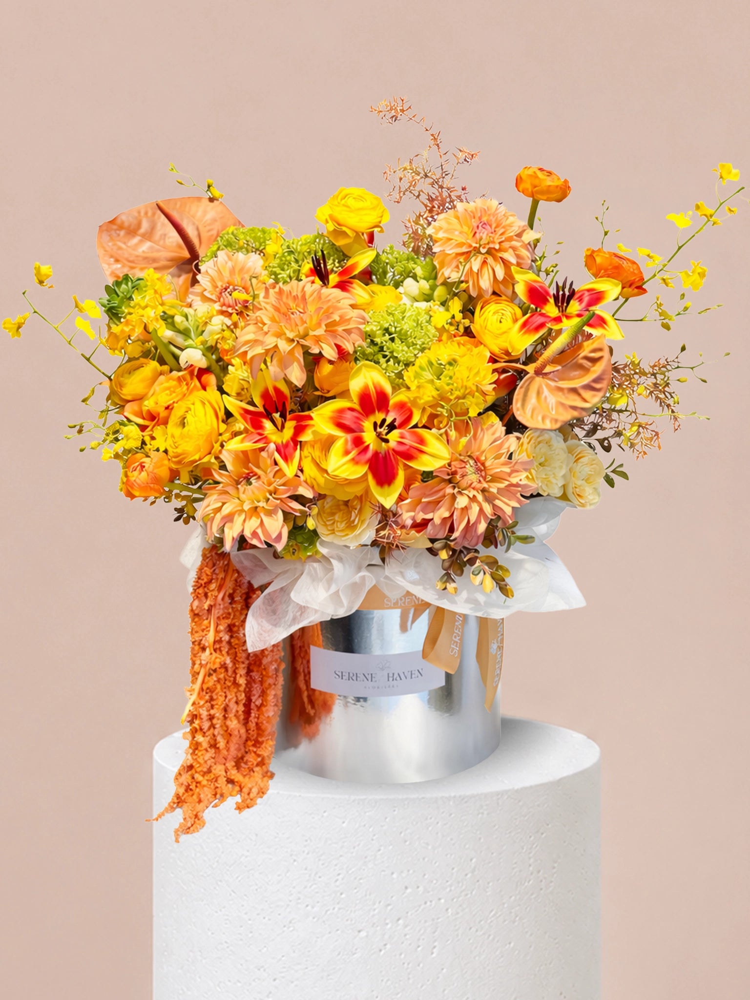 Chapter of Aurelia 花盒｜Yellow & orange flower box for birthday、congratulation、celebration