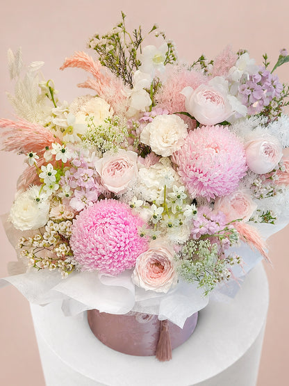 Chapter of Blush 正面花盒｜Elegant pink floral arrangement