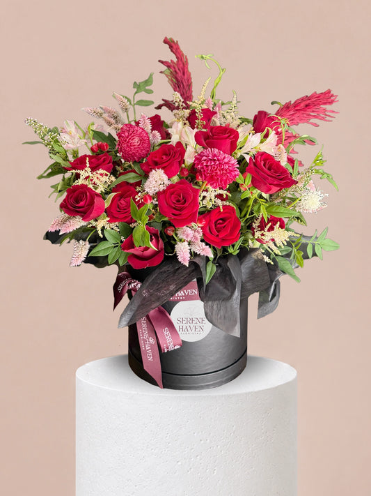 Serene Haven 西營盤花店 - Chapter of Crimson 奢華鮮花盒子花 flower box 生日送花情人節週年紀念母親節萬用送禮禮物