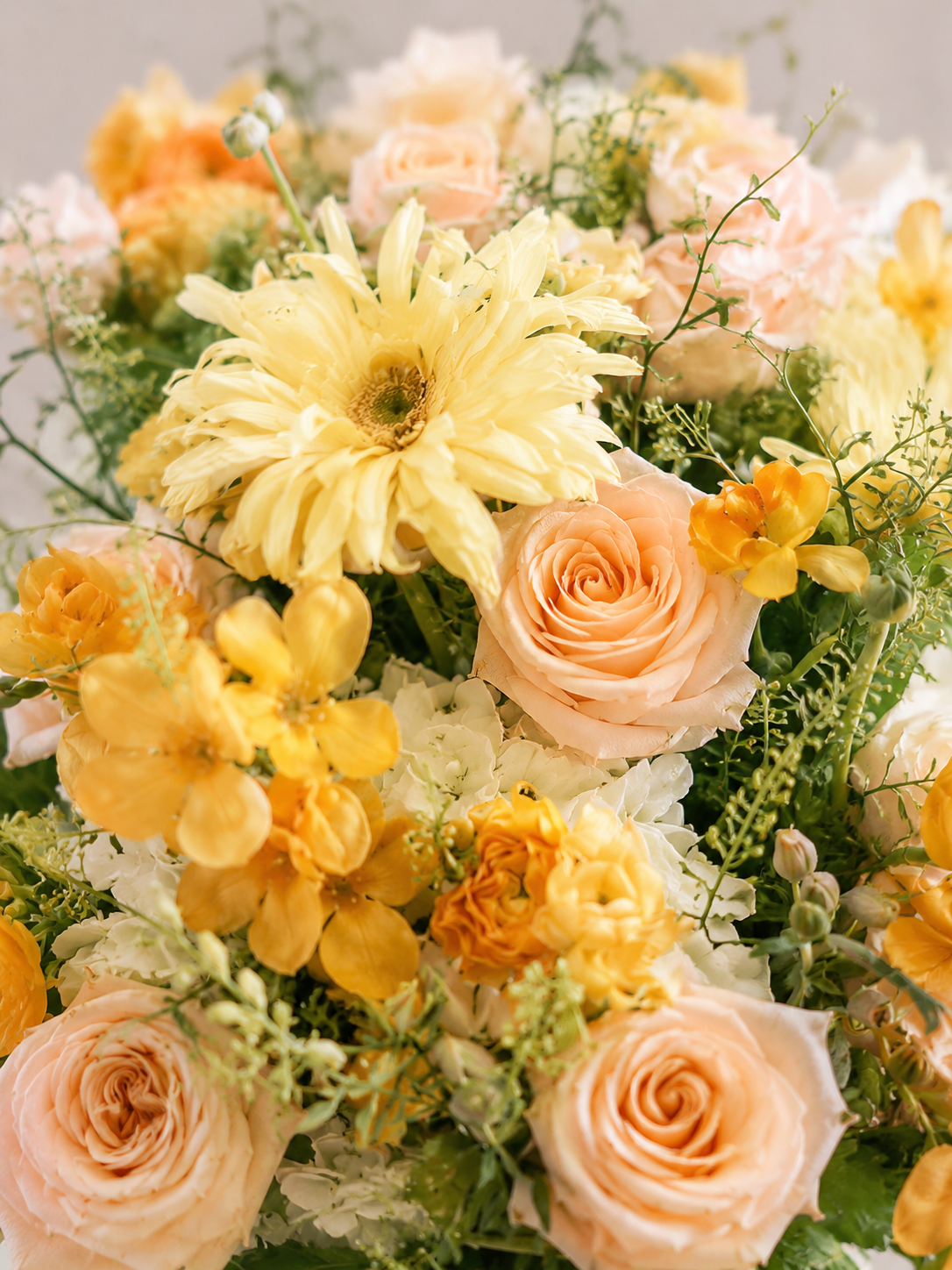 Chapter of Daylight 花朵細節｜Cream flowers with yellow blooms