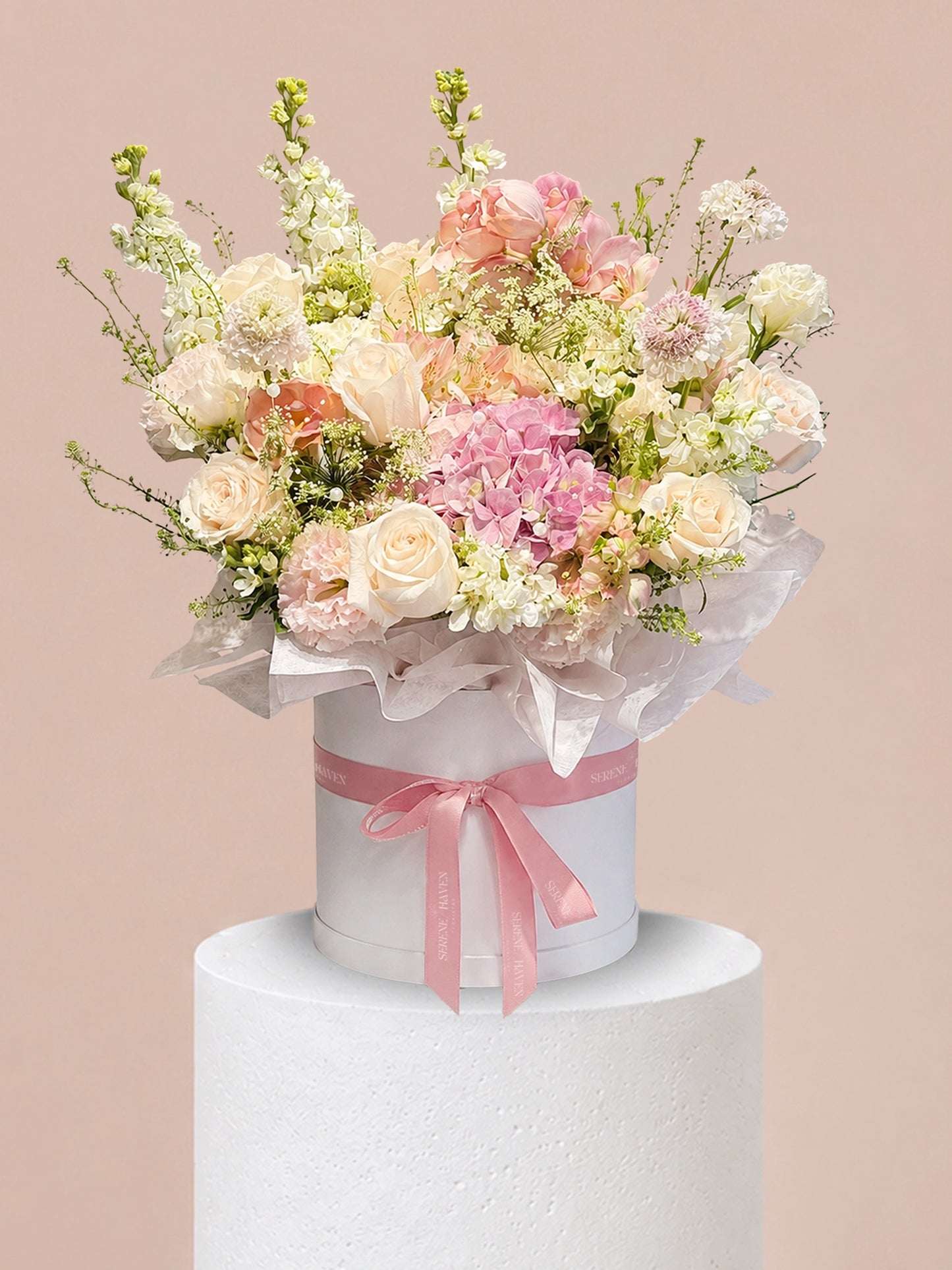 Chapter of Harmony 花盒｜Pastel pink flower box for birthday、anniversary、daily gifting