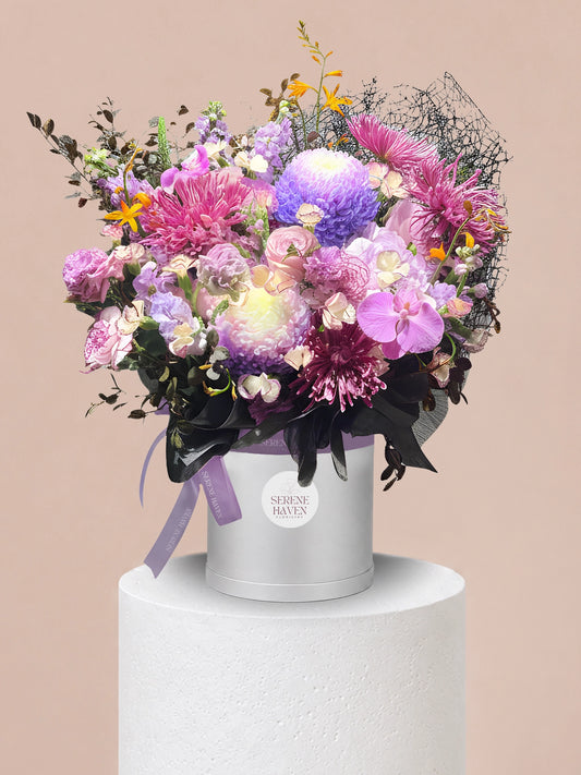 Serene Haven 西營盤花店 - Chapter of Lavender 奢華鮮花盒子花 flower box 母親節週年紀念萬用送禮浪漫紫色禮物