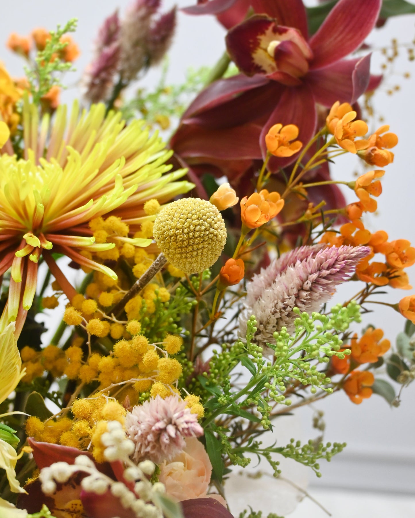 Serene Haven 西營盤花店 - Chapter of Light flower box 奢華鮮花禮盒 陽光色彩與精緻藝術花材特寫