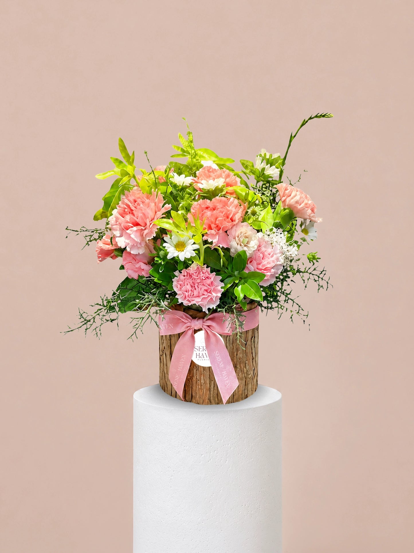 Chapter of Petals 花籃｜Pink carnation flower basket suitable for birthday、anniversary、daily gifting