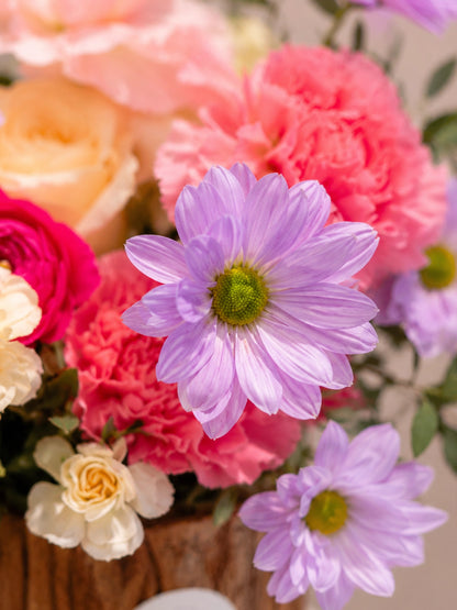 Chapter of Poise 花朵細節｜Soft pastel blooms with fresh greenery close-up