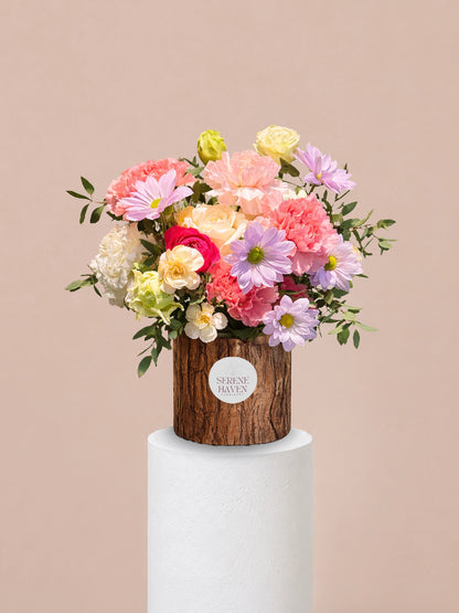 Chapter of Poise 花盒｜Pastel pink, cream & lilac flower box for birthday、anniversary、daily gifting