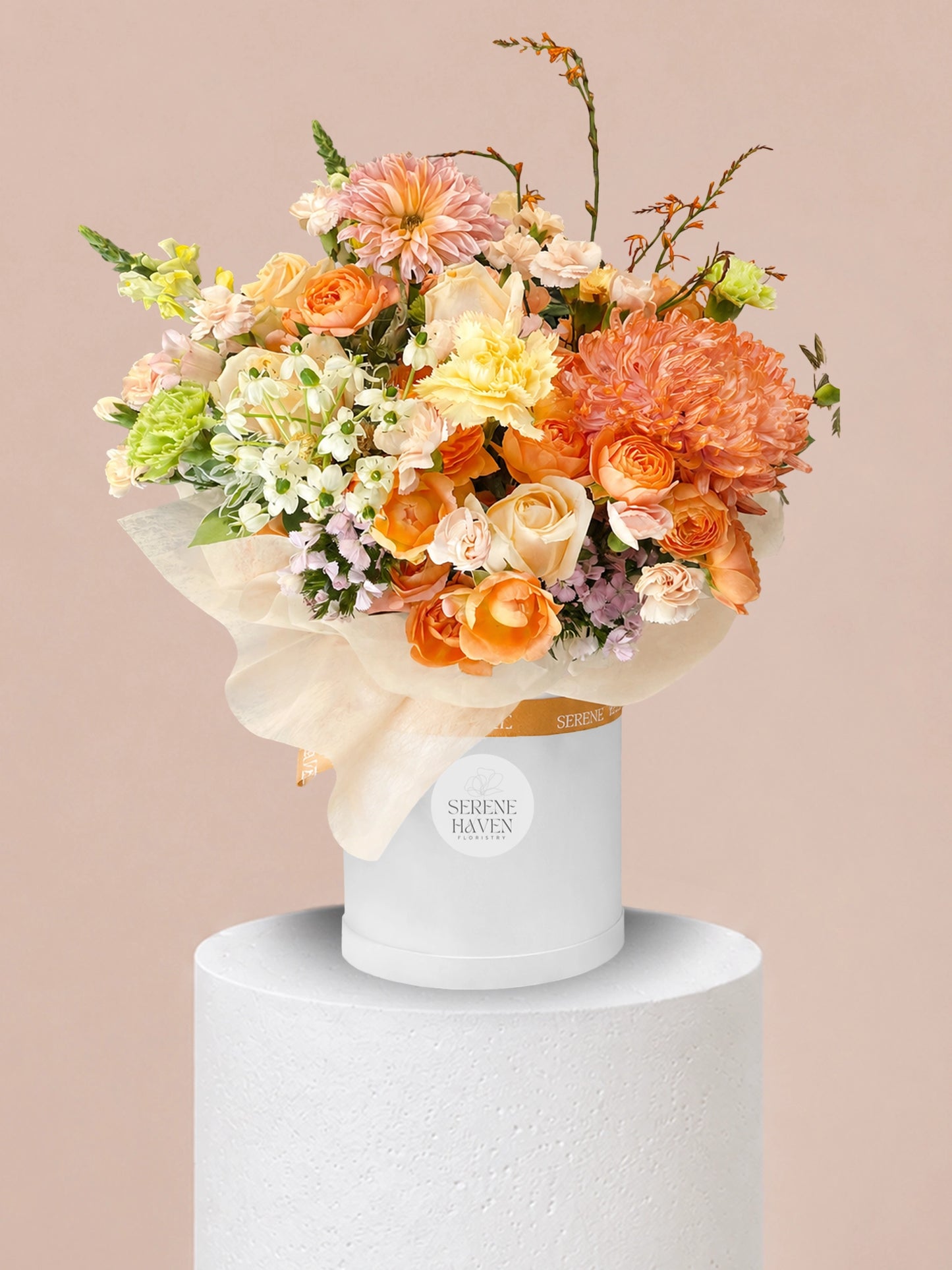 Chapter of Radiance 花盒｜Peach & orange flower box for birthday、anniversary、celebration