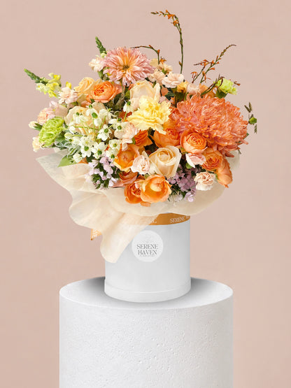 Chapter of Radiance 花盒｜Peach & orange flower box for birthday、anniversary、celebration