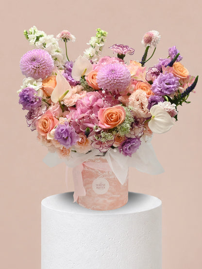 Chapter of Reverie 花盒｜Blush pink & peach flower box for birthday、anniversary、daily gifting