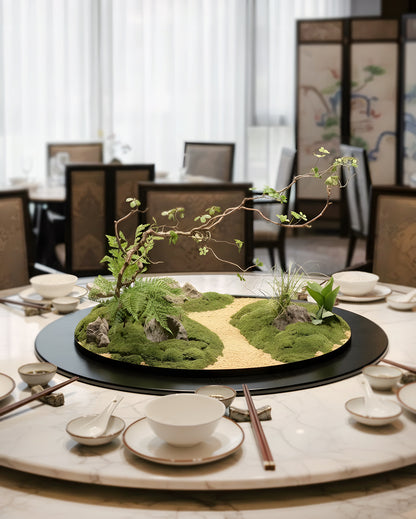 Corporate Flower Subscription｜Japanese-inspired Zen table centrepiece，適合餐廳、會所及企業接待空間，營造寧靜優雅氛圍。