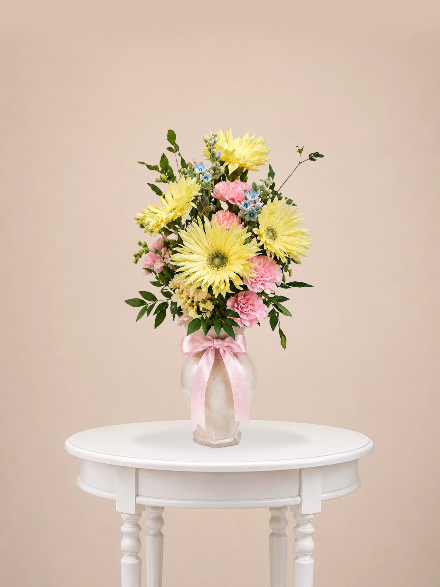 Daylight Bloom Vase 日光花藝｜Fresh yellow and pink vase arrangement