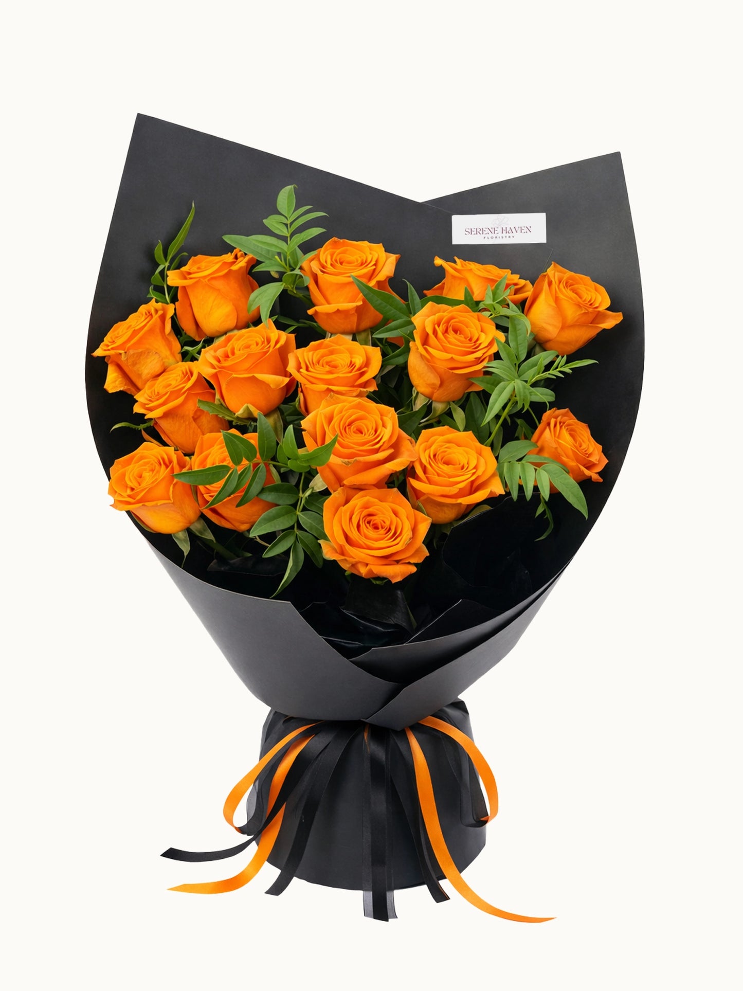 Eternity 橙色玫瑰鮮花花束，fresh orange rose bouquet