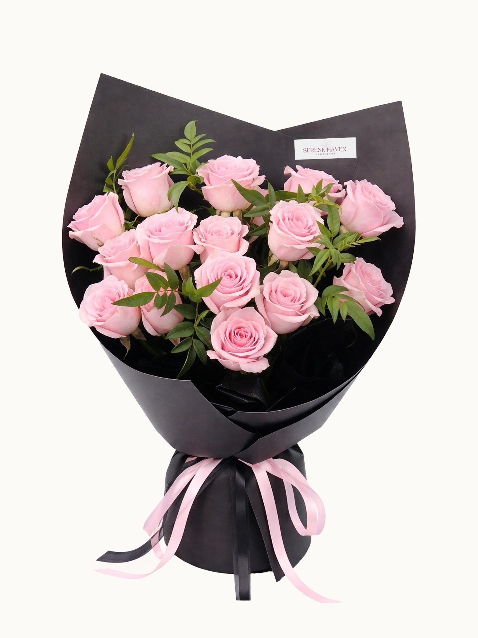 Eternity 粉紅玫瑰鮮花花束，fresh pink rose bouquet