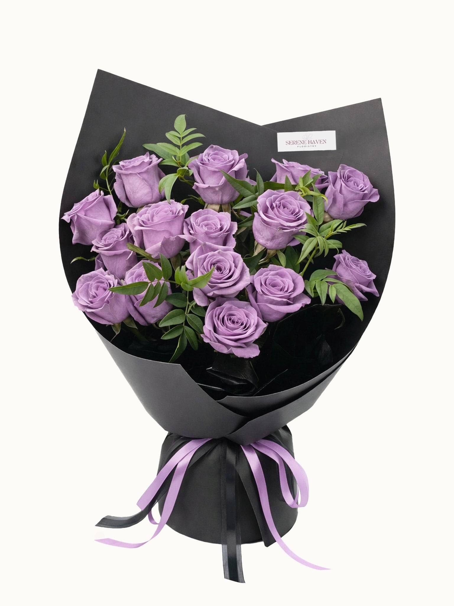 Eternity 紫玫瑰鮮花花束，fresh purple rose bouquet