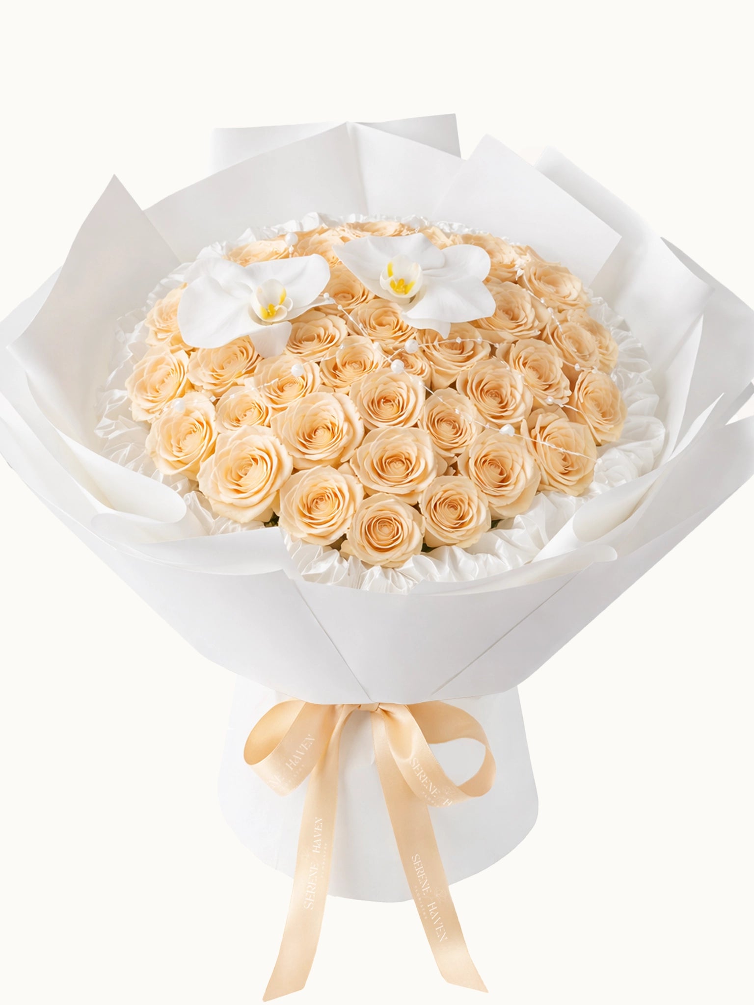 Ever After champagne rose bouquet，優雅玫瑰花束