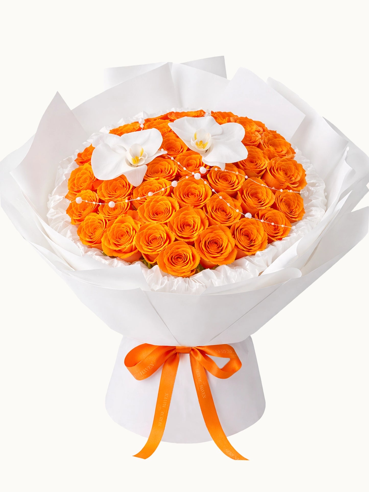 Ever After orange rose bouquet，活力 romantic flowers