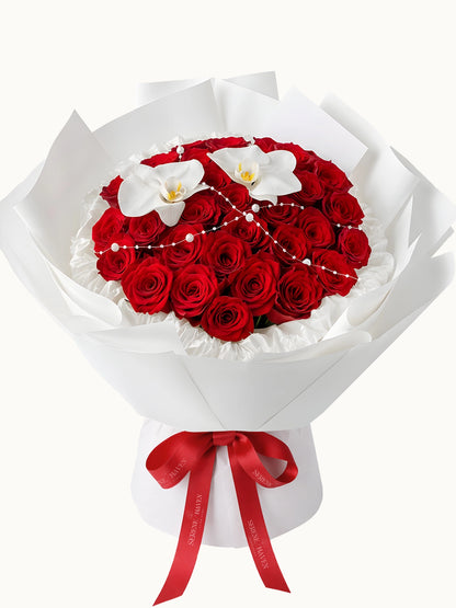 Ever After 紅玫瑰 romantic bouquet，經典 red rose bouquet