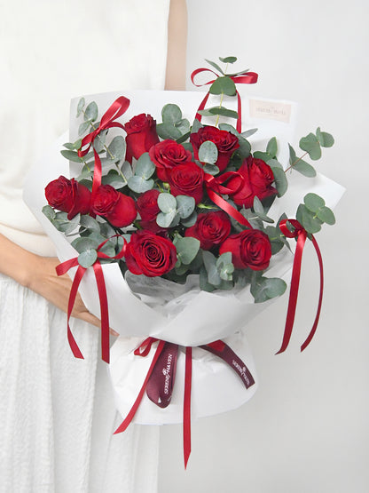 Serene Haven - Forever Yours 11支紅玫瑰花束 專一深情情人節送禮