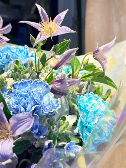 Frozen Wishes 花束細節｜Blue Hydrangea、Seasonal Flowers｜Fresh Bouquet