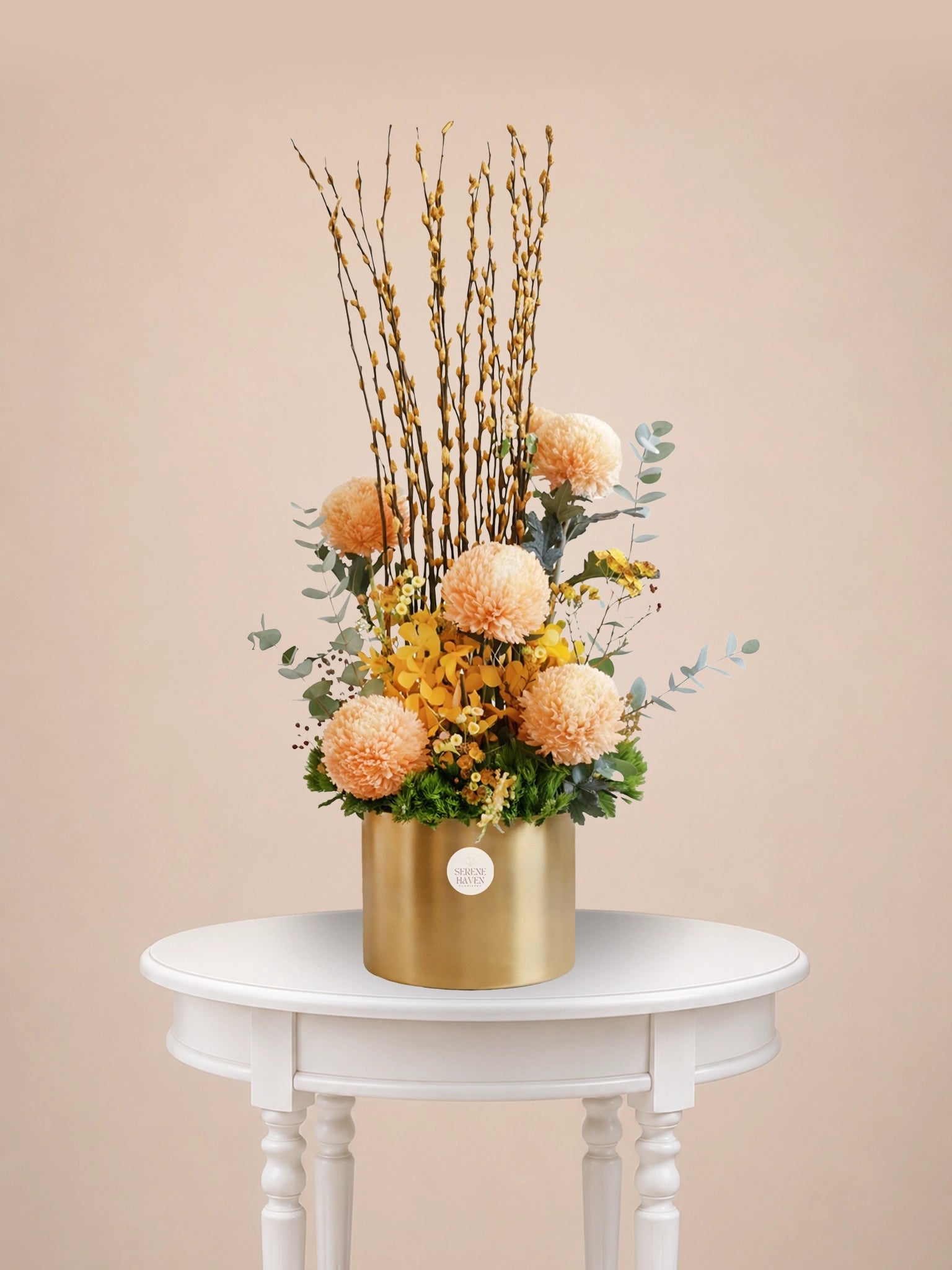 Golden Horizon Vase 金色賀年花藝｜Elegant festive floral arrangement