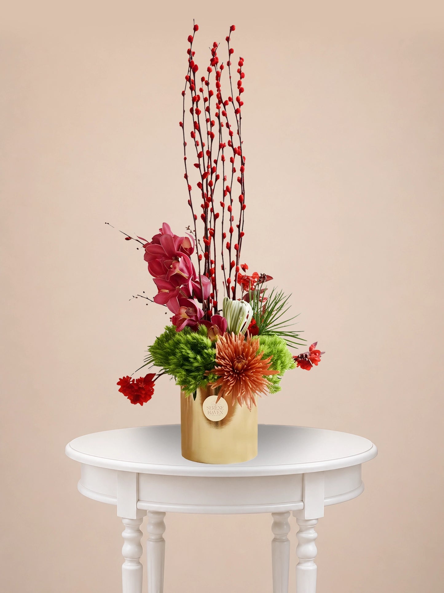Golden Radiance Vase 金色賀年花藝｜Luxury festive flower arrangement
