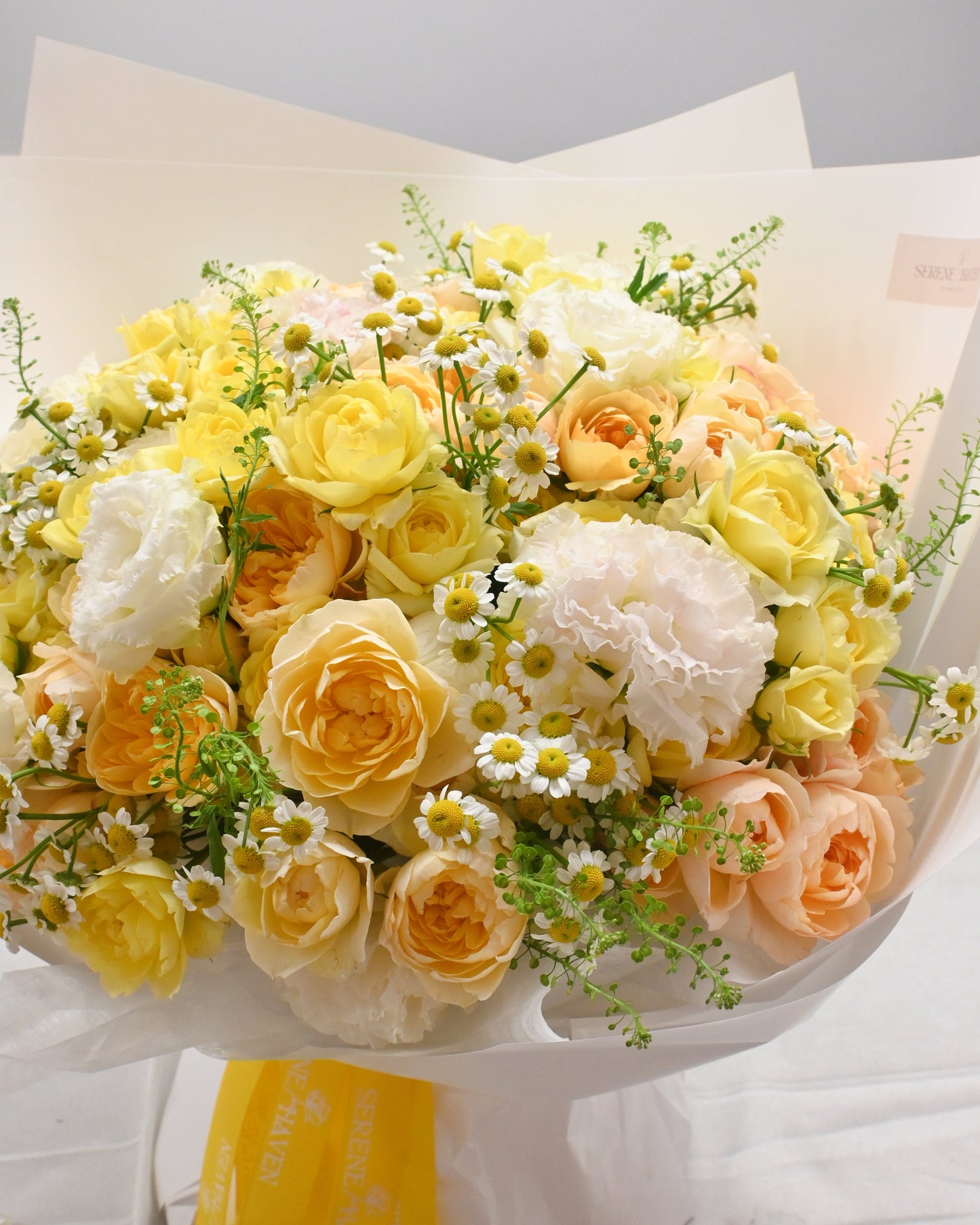 Golden Reverie 花藝細節｜Elegant yellow floral arrangement