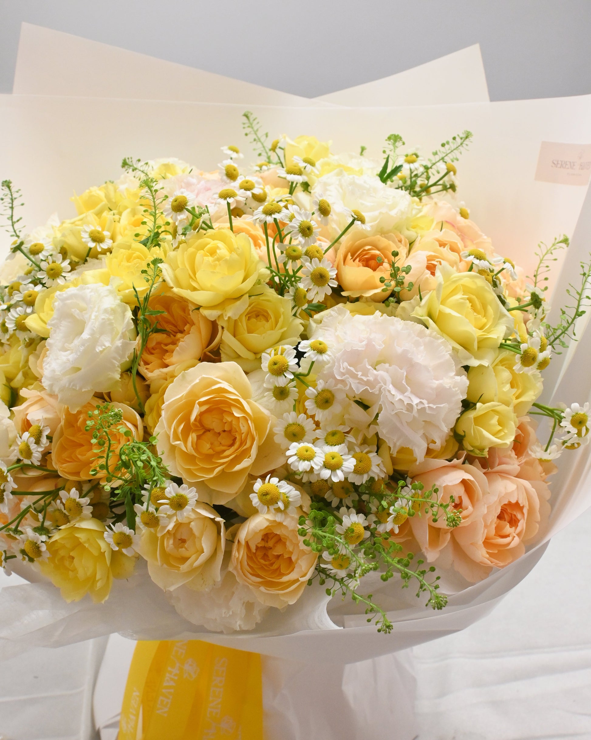 Golden Reverie 花藝細節｜Elegant yellow floral arrangement