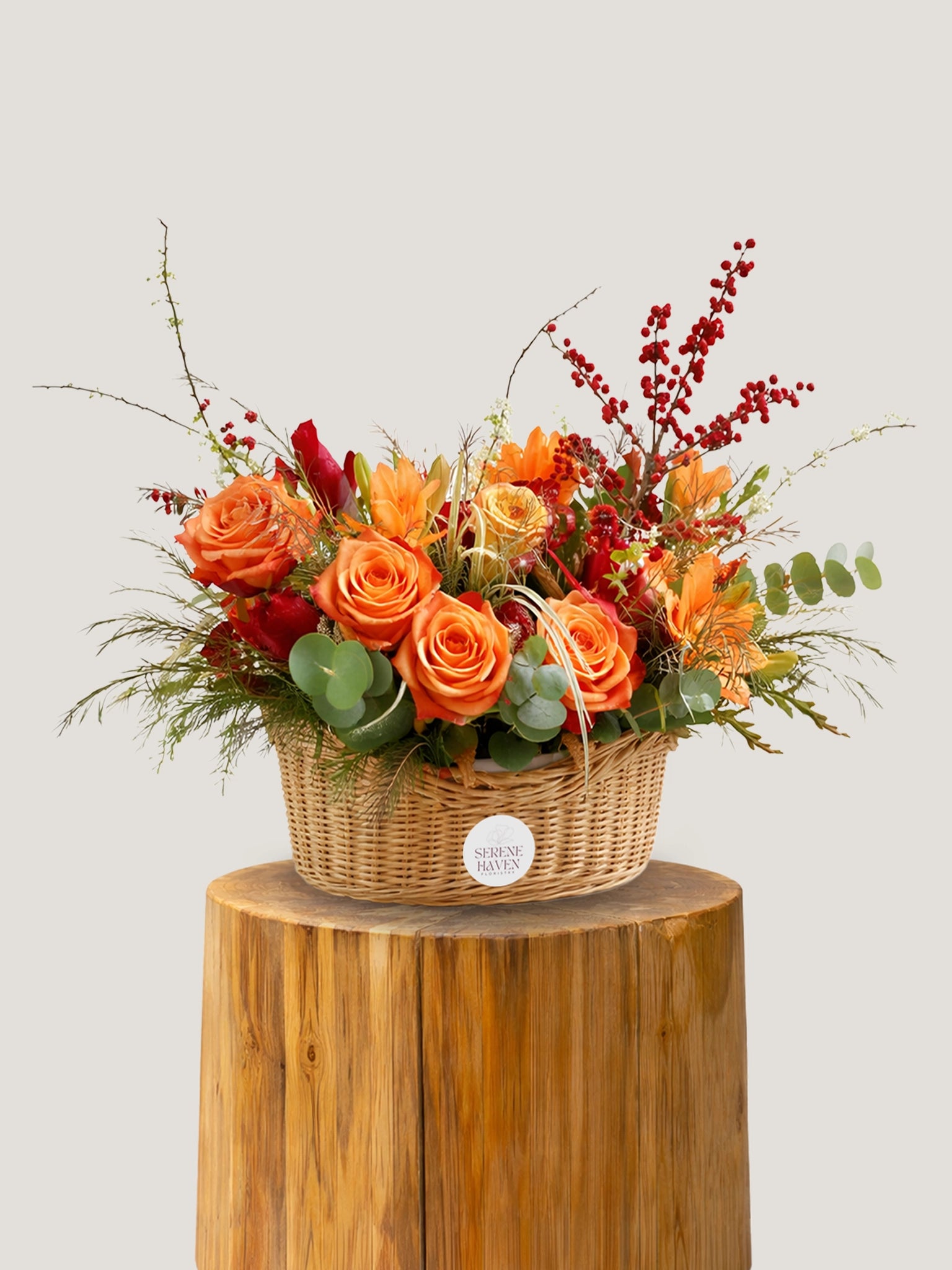 Harvest Glow Basket 花籃｜Autumn-inspired orange floral basket