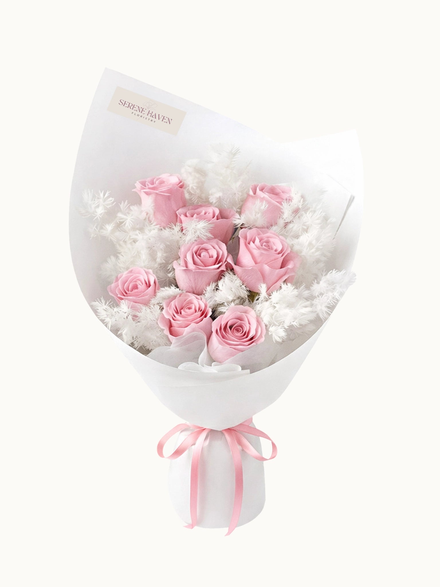 In a Heartbeat pink rose bouquet，浪漫粉紅色玫瑰鮮花