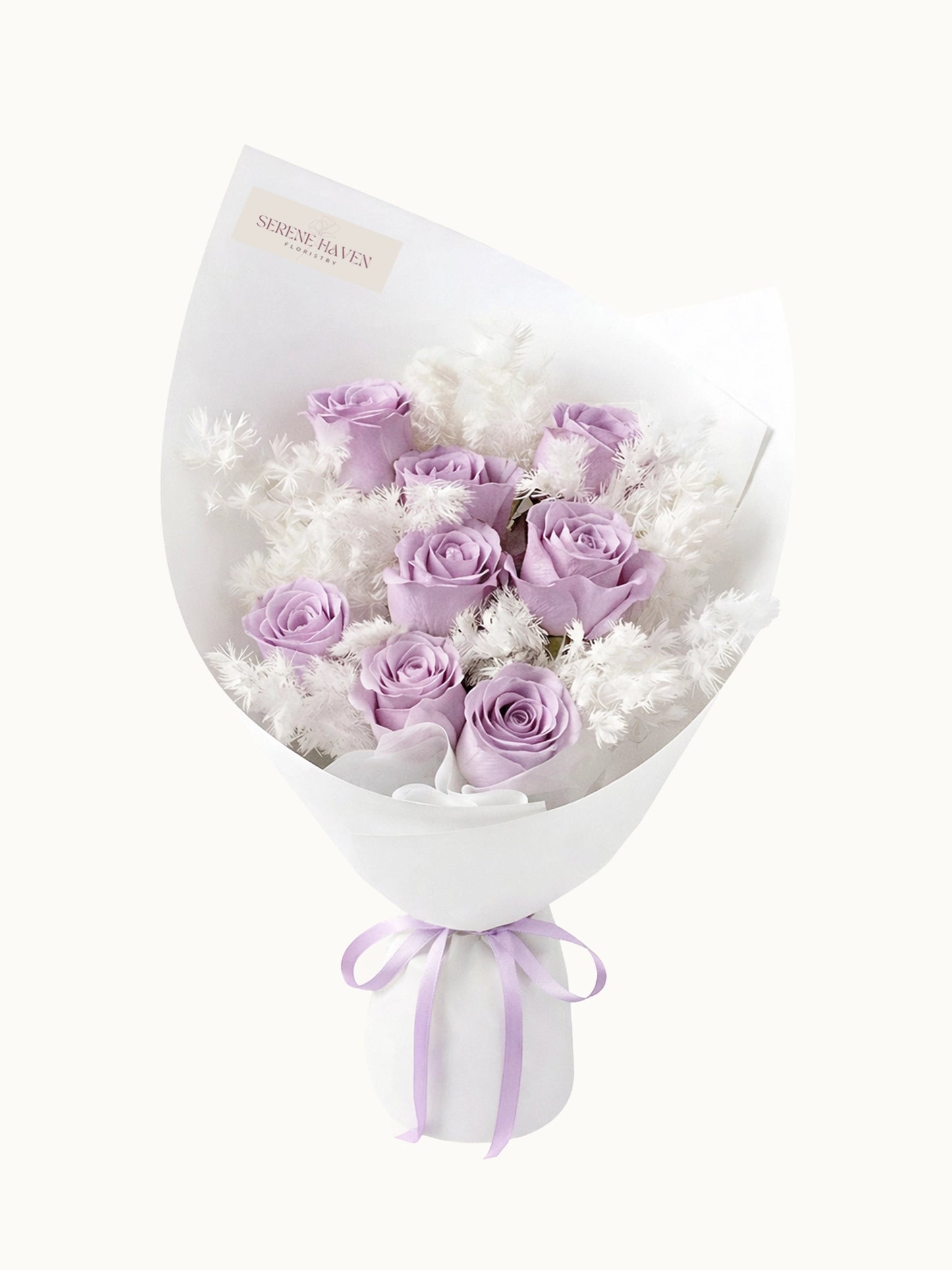 In a Heartbeat purple rose bouquet，高貴優雅紫玫瑰鮮花花束